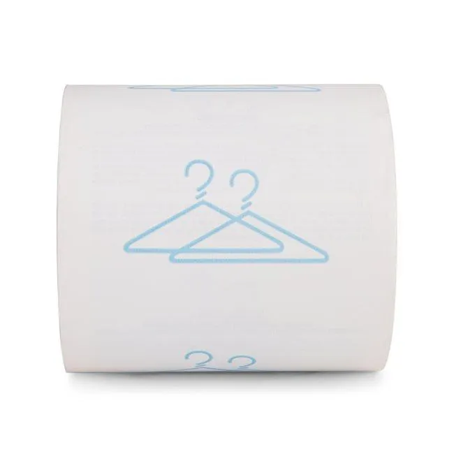Blue Hanger Image Thermal Paper Rolls Size: 3 1/8" x 200ft, 50 rolls/box Best used for Drycleaners